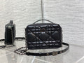 DIOR CARO BOX BAG BLACK QUILTED MACROCANNAGE CALFSKIN – DOB071