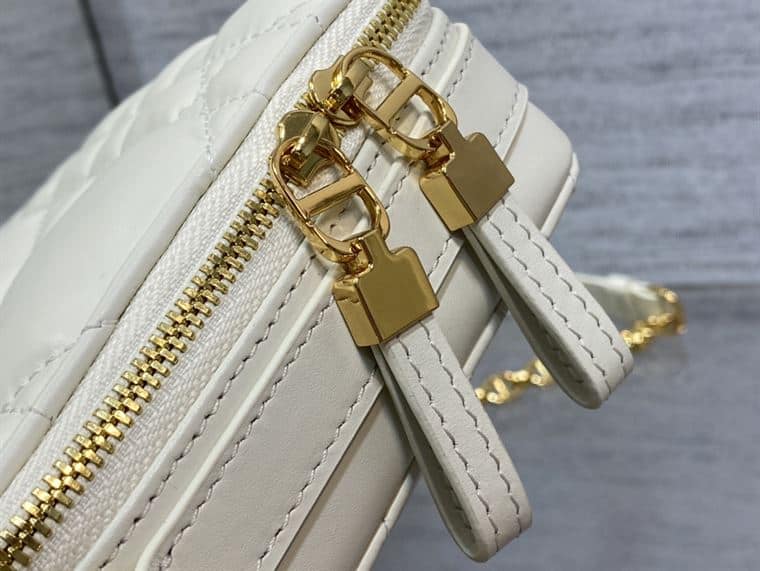 DIOR CARO BOX BAG LATTE QUILTED MACROCANNAGE CALFSKIN – DOB073