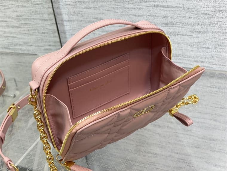 DIOR CARO BOX BAG ROSE DES VENTS QUILTED MACROCANNAGE CALFSKIN – DOB072