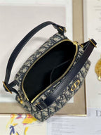 DIOR CARO D-COSY BAG BLUE DIOR OBLIQUE JACQUARD – DOB089