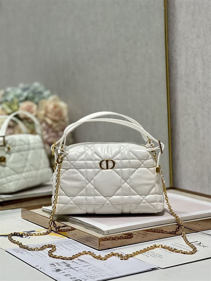 DIOR CARO D-COSY BAG LATTE SUPPLE CANNAGE CALFSKIN – DOB088