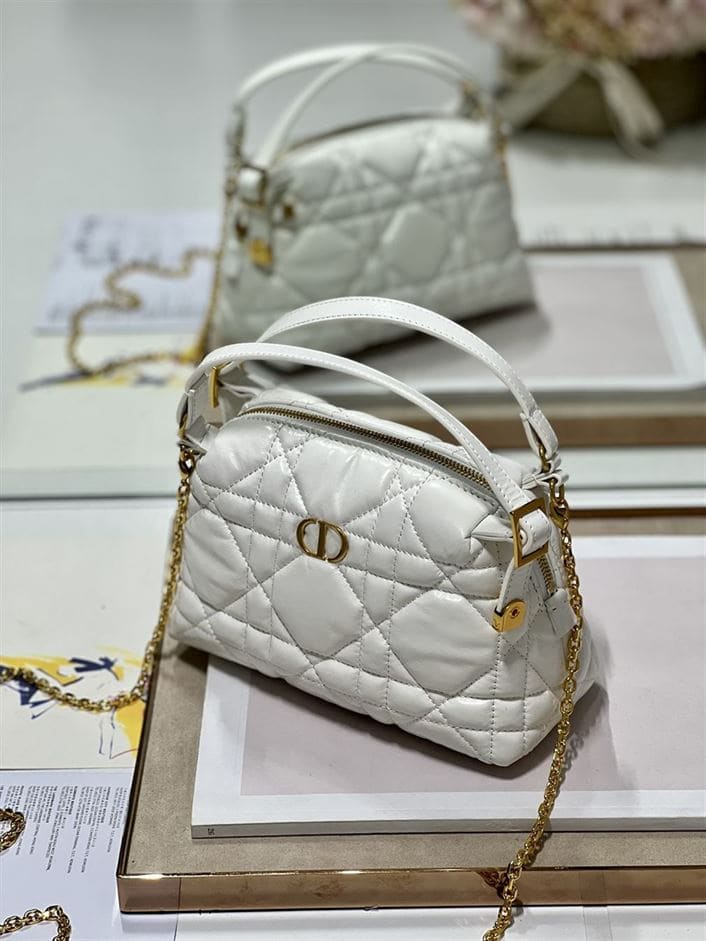 DIOR CARO D-COSY BAG LATTE SUPPLE CANNAGE CALFSKIN – DOB088