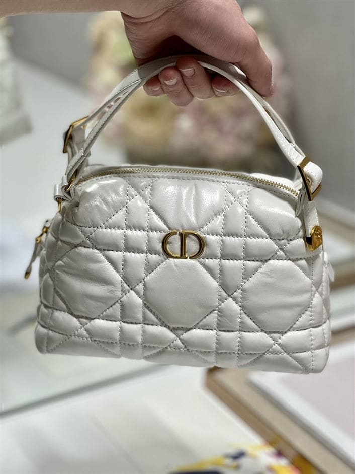 DIOR CARO D-COSY BAG LATTE SUPPLE CANNAGE CALFSKIN – DOB088