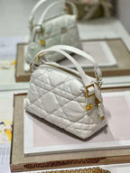 DIOR CARO D-COSY BAG LATTE SUPPLE CANNAGE CALFSKIN – DOB088