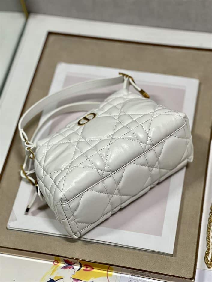 DIOR CARO D-COSY BAG LATTE SUPPLE CANNAGE CALFSKIN – DOB088