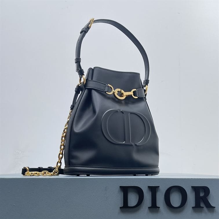 DIOR MEDIUM C EST DIOR BAG BLACK CD EMBOSSED CALFSKIN – DOB042