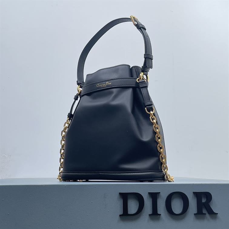 DIOR MEDIUM C EST DIOR BAG BLACK CD EMBOSSED CALFSKIN – DOB042