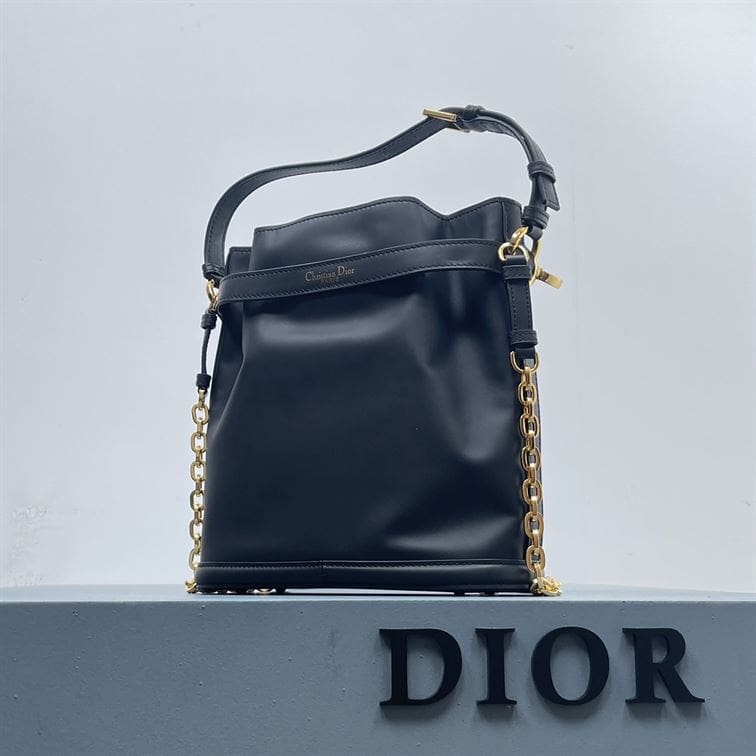 DIOR MEDIUM C EST DIOR BAG BLACK CD EMBOSSED CALFSKIN – DOB042