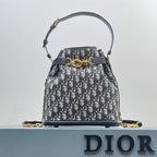 DIOR MEDIUM C EST DIOR BAG BLUE DIOR OBLIQUE JACQUARD – DOB045