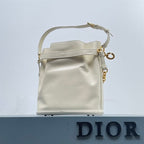 DIOR MEDIUM C EST DIOR BAG WHITE CD EMBOSSED CALFSKIN – DOB041
