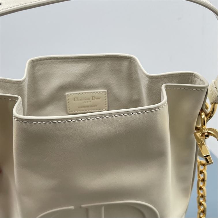 DIOR MEDIUM C EST DIOR BAG WHITE CD EMBOSSED CALFSKIN – DOB041