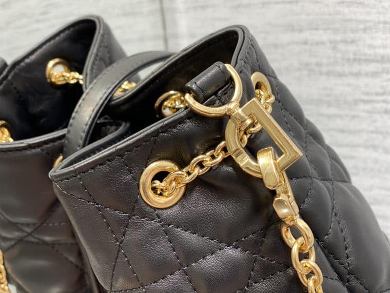 DIOR MEDIUM DIOR AMMI BAG BLACK SUPPLE MACROCANNAGE LAMBSKIN – DOB031