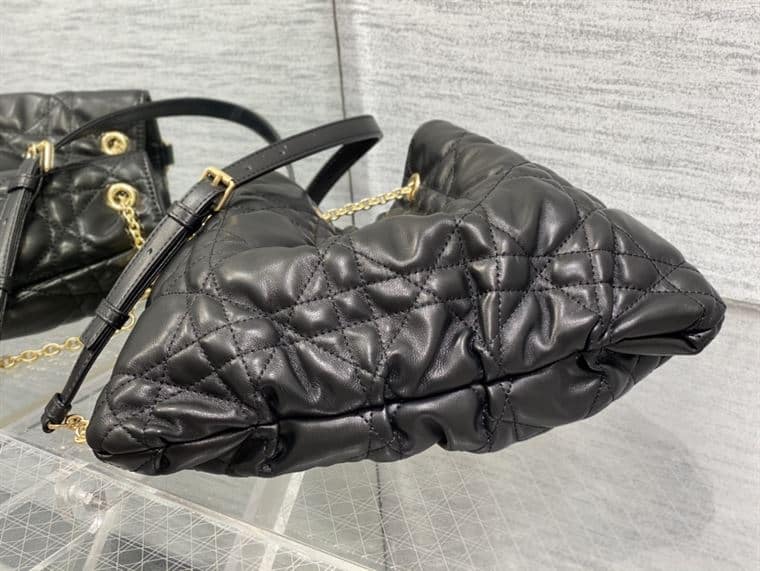 DIOR MEDIUM DIOR AMMI BAG BLACK SUPPLE MACROCANNAGE LAMBSKIN – DOB031