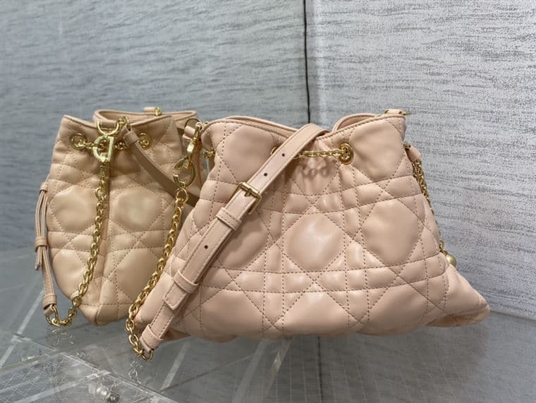 DIOR MEDIUM DIOR AMMI BAG SAND PINK SUPPLE MACROCANNAGE LAMBSKIN – DOB032