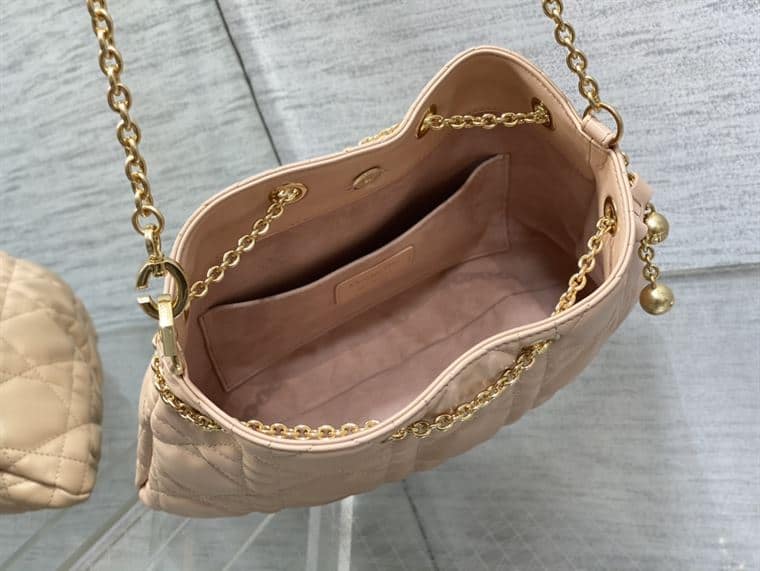 DIOR MEDIUM DIOR AMMI BAG SAND PINK SUPPLE MACROCANNAGE LAMBSKIN – DOB032