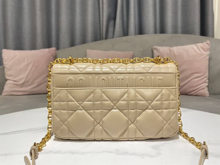 DIOR MEDIUM DIOR CARO BAG BEIGE QUILTED MACROCANNAGE CALFSKIN – DOB065