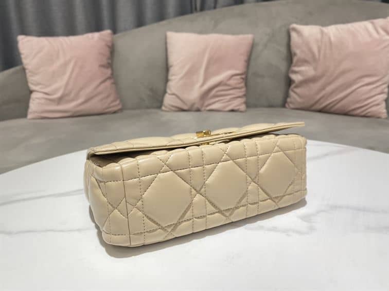 DIOR MEDIUM DIOR CARO BAG BEIGE QUILTED MACROCANNAGE CALFSKIN – DOB065
