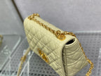 DIOR MEDIUM DIOR CARO BAG BEIGE SUPPLE CANNAGE CALFSKIN – DOB111