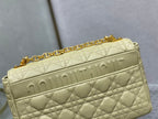DIOR MEDIUM DIOR CARO BAG BEIGE SUPPLE CANNAGE CALFSKIN – DOB111
