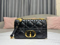DIOR MEDIUM DIOR CARO BAG BLACK QUILTED MACROCANNAGE CALFSKIN – DOB061