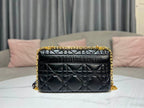 DIOR MEDIUM DIOR CARO BAG BLACK QUILTED MACROCANNAGE CALFSKIN – DOB061