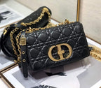DIOR MEDIUM DIOR CARO BAG BLACK SUPPLE CANNAGE CALFSKIN – DOB013