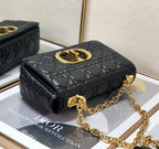 DIOR MEDIUM DIOR CARO BAG BLACK SUPPLE CANNAGE CALFSKIN – DOB013