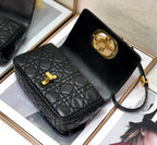 DIOR MEDIUM DIOR CARO BAG BLACK SUPPLE CANNAGE CALFSKIN – DOB013