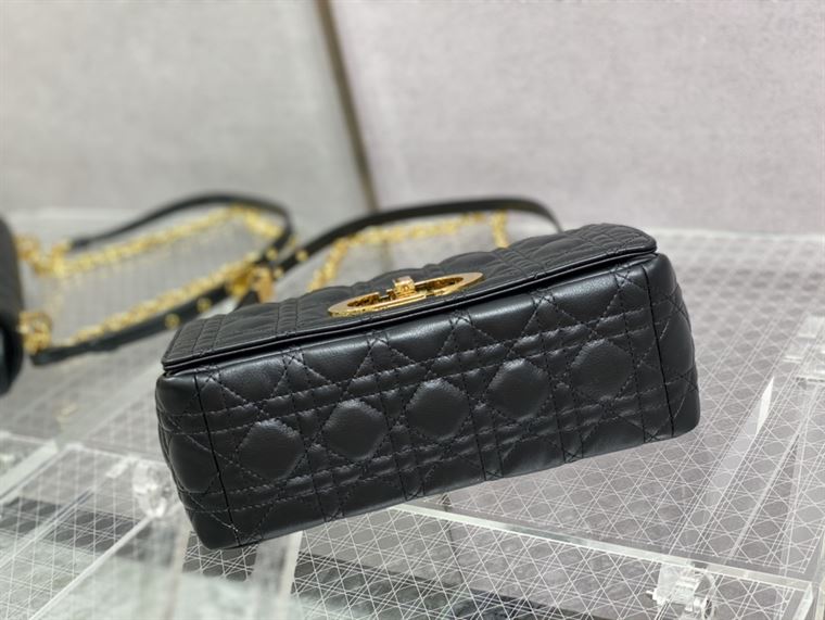 DIOR MEDIUM DIOR CARO BAG BLACK SUPPLE CANNAGE CALFSKIN – DOB106
