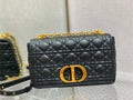 DIOR MEDIUM DIOR CARO BAG BLACK SUPPLE CANNAGE CALFSKIN – DOB106