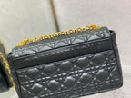 DIOR MEDIUM DIOR CARO BAG BLACK SUPPLE CANNAGE CALFSKIN – DOB106