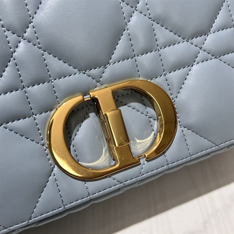 DIOR MEDIUM DIOR CARO BAG BLUE QUILTED MACROCANNAGE CALFSKIN – DOB066