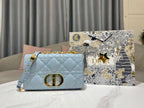 DIOR MEDIUM DIOR CARO BAG BLUE QUILTED MACROCANNAGE CALFSKIN – DOB066