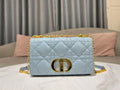 DIOR MEDIUM DIOR CARO BAG BLUE QUILTED MACROCANNAGE CALFSKIN – DOB066