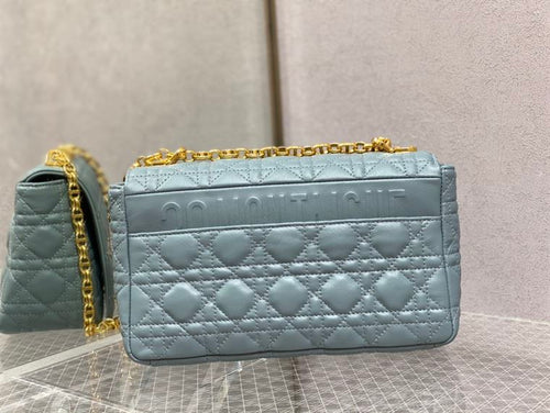 DIOR MEDIUM DIOR CARO BAG BLUE SUPPLE CANNAGE CALFSKIN – DOB108