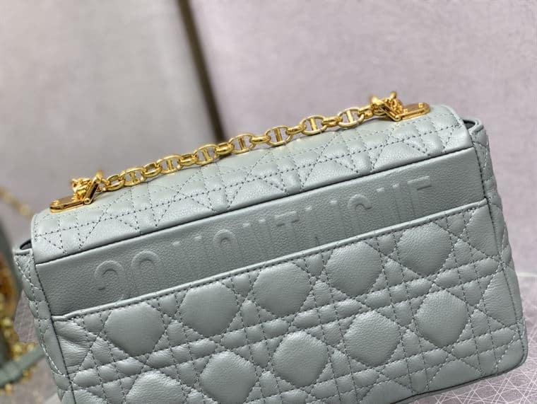 DIOR MEDIUM DIOR CARO BAG ETHEREAL GRAY SUPPLE CANNAGE CALFSKIN – DOB110