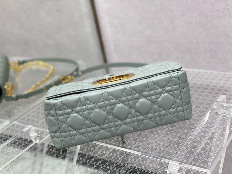 DIOR MEDIUM DIOR CARO BAG ETHEREAL GRAY SUPPLE CANNAGE CALFSKIN – DOB110