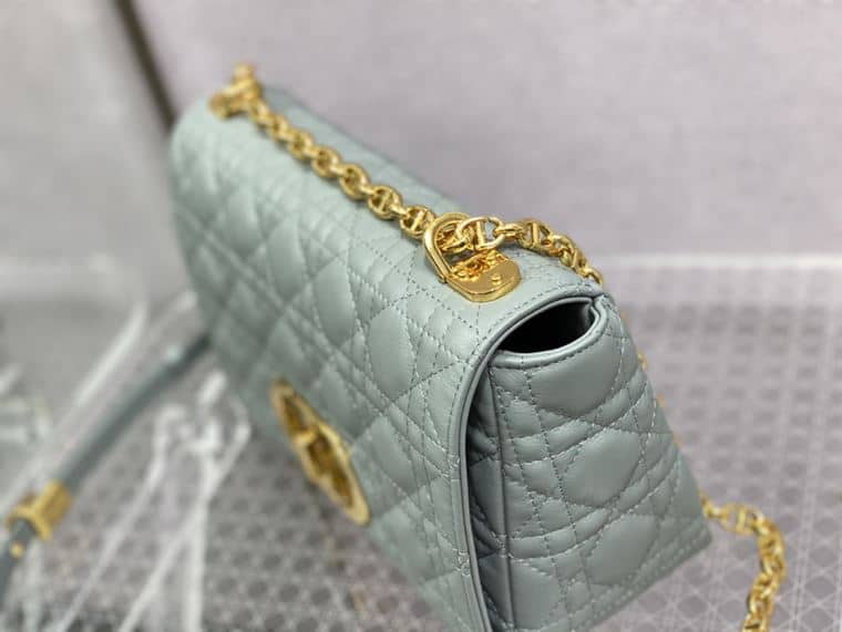 DIOR MEDIUM DIOR CARO BAG ETHEREAL GRAY SUPPLE CANNAGE CALFSKIN – DOB110