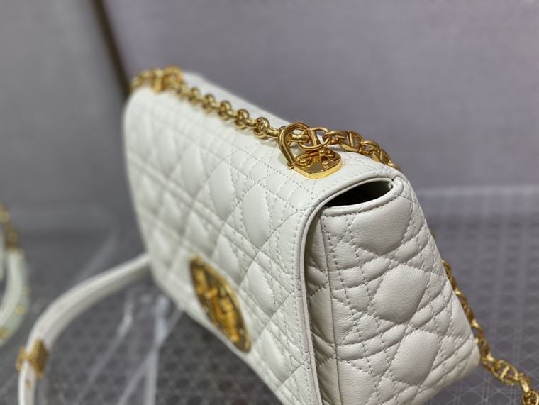 DIOR MEDIUM DIOR CARO BAG IVORY SUPPLE CANNAGE CALFSKIN – DOB107