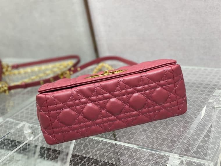 DIOR MEDIUM DIOR CARO BAG PINK SUPPLE CANNAGE CALFSKIN – DOB109