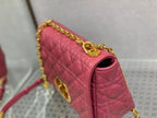 DIOR MEDIUM DIOR CARO BAG PINK SUPPLE CANNAGE CALFSKIN – DOB109