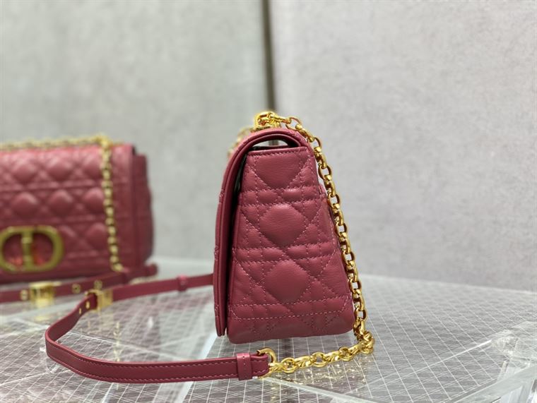 DIOR MEDIUM DIOR CARO BAG PINK SUPPLE CANNAGE CALFSKIN – DOB109
