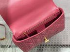 DIOR MEDIUM DIOR CARO BAG PINK SUPPLE CANNAGE CALFSKIN – DOB109