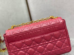 DIOR MEDIUM DIOR CARO BAG PINK SUPPLE CANNAGE CALFSKIN – DOB109