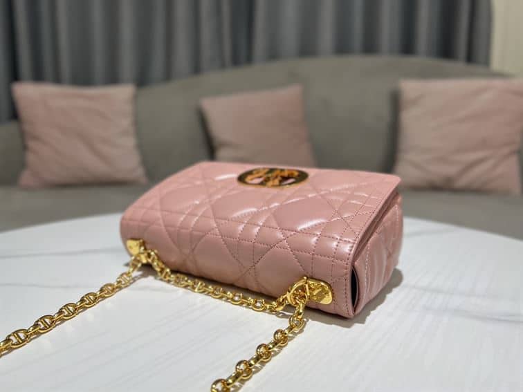 DIOR MEDIUM DIOR CARO BAG ROSE DES VENTS QUILTED MACROCANNAGE CALFSKIN – DOB063