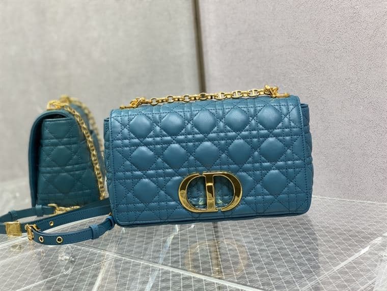 DIOR MEDIUM DIOR CARO BAG ROYAL BLUE SUPPLE CANNAGE CALFSKIN – DOB112