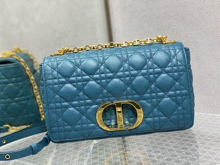 DIOR MEDIUM DIOR CARO BAG ROYAL BLUE SUPPLE CANNAGE CALFSKIN – DOB112
