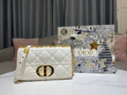 DIOR MEDIUM DIOR CARO BAG WHITE QUILTED MACROCANNAGE CALFSKIN – DOB062