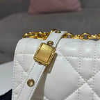 DIOR MEDIUM DIOR CARO BAG WHITE QUILTED MACROCANNAGE CALFSKIN – DOB062