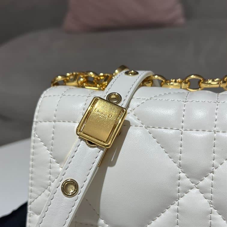 DIOR MEDIUM DIOR CARO BAG WHITE QUILTED MACROCANNAGE CALFSKIN – DOB062